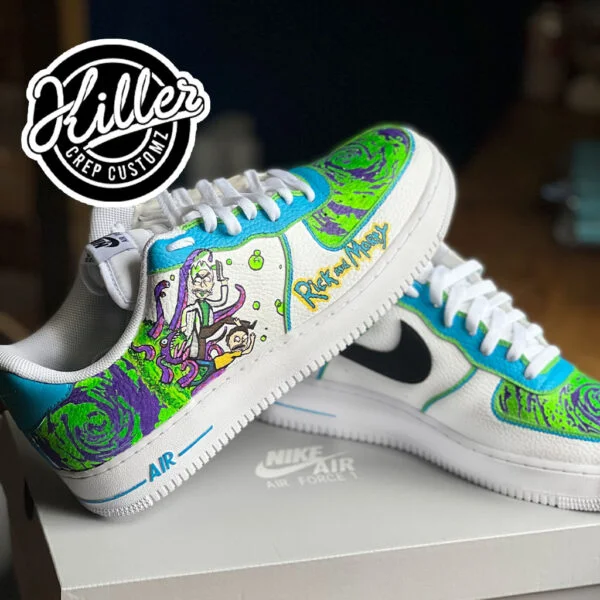 Custom Nike Air Force 1 - Rick & Morty - Killer Crep Customz