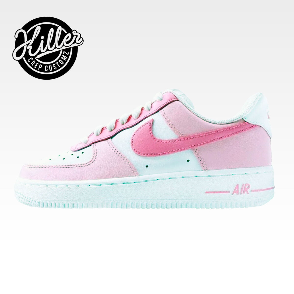 Custom Nike Air Force 1 - Baby Pink Colourway - Killer Crep Customz